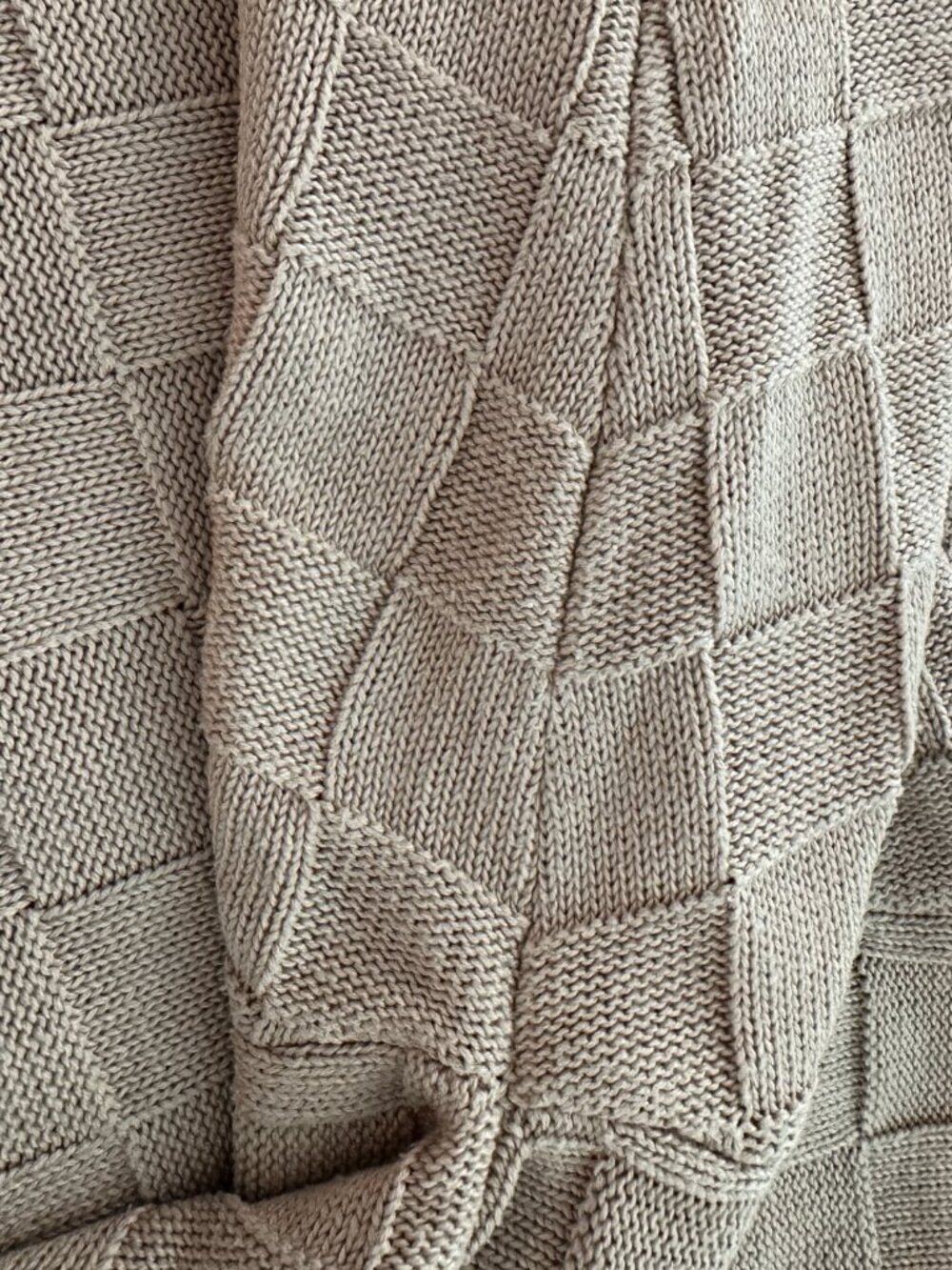 All Row Tan Checkerboard Knit Sweater - Picture 6 of 6